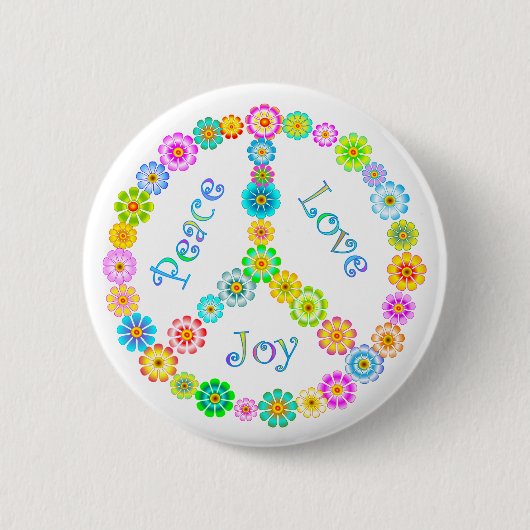 Badge Rond 5 Cm Joie d'amour de paix (Devant)