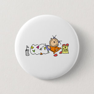 Badge Rond 5 Cm Joie de soirée pyjamas