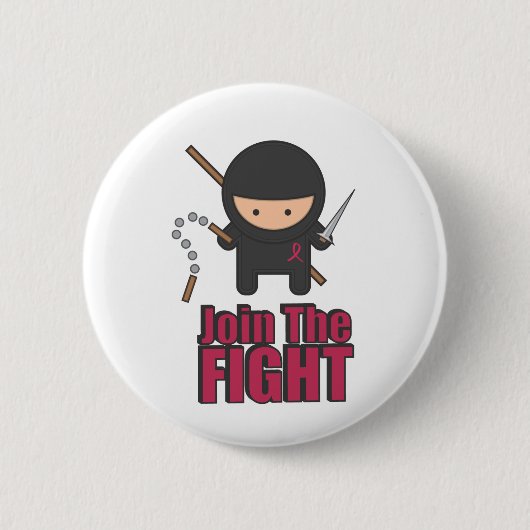 Badge Rond 5 Cm Joignez le combat contre le cancer du sein (Devant)