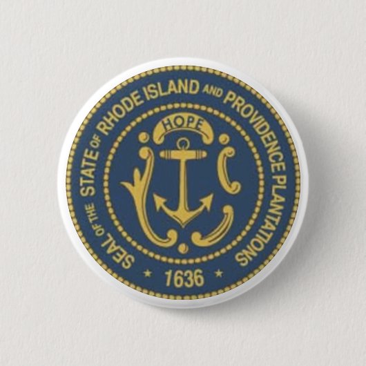 Badge Rond 5 Cm Joint d'état d'Île de Rhode (Devant)