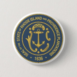 Badge Rond 5 Cm Joint d'état d'Île de Rhode