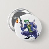 Badge Rond 5 Cm Joker avec fausse arme (Devant & derrière)