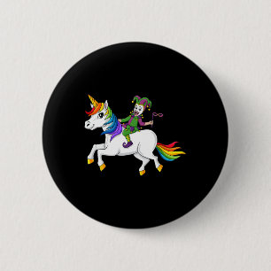 Badge Rond 5 Cm Joker équitation Unicorn Mardi Gras Fun Girls