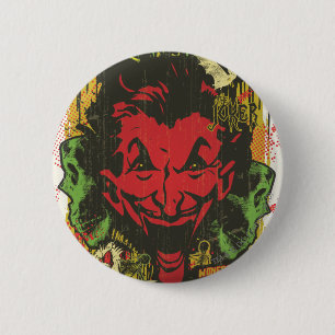 Badge Rond 5 Cm Joker Retro Comic Book Montage
