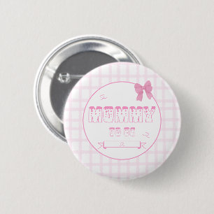 Badge Rond 5 Cm Joli bouton futur maman à ruban rose pastel à carr