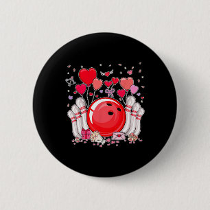 Badge Rond 5 Cm Joli Bowling Byll Saint-Valentin Cœur Amant Joueur