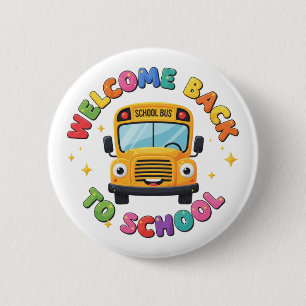 Badge Rond 5 Cm Joli bus de rentrée scolaire