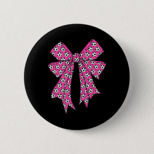 Badge Rond 5 Cm Joli Byll de football Coquette Bow pour femmes Fil