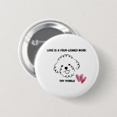 Badge Rond 5 Cm joli caniche jouet (Devant & derrière)
