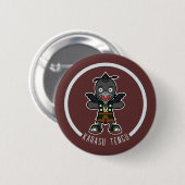 Badge Rond 5 Cm Joli Cartoon Crow Tengu | Yokai japonais (Devant & derrière)