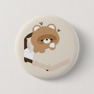 Badge Rond 5 Cm Joli castor fatigué