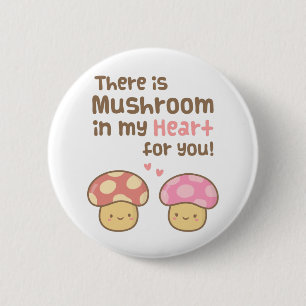 Badge Rond 5 Cm Joli Champignon dans mon Cœur Pour Toi Douce Amour