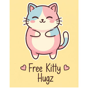 Badge Rond 5 Cm Joli Chat Kawaii Gratuit Câlin Pup Douce Pastel Bo