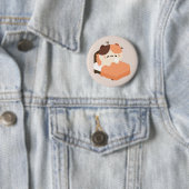 Badge Rond 5 Cm Joli chat Tortie (En situation)