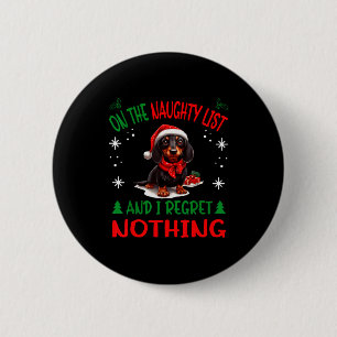 Badge Rond 5 Cm Joli chien de Noël Doxie Wiener Teckel T