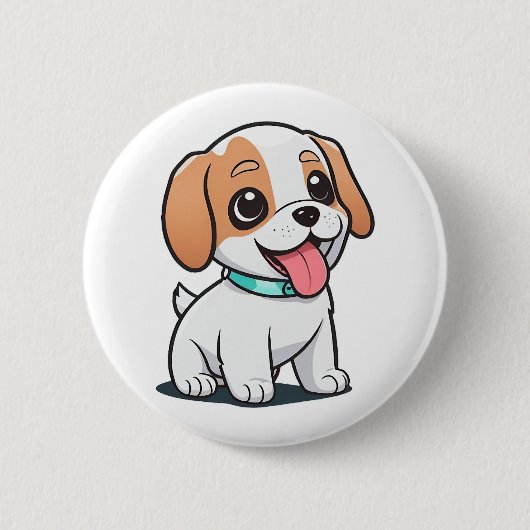 Badge Rond 5 Cm Joli chiot (Devant)
