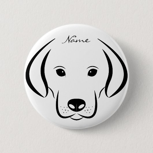 Badge Rond 5 Cm Joli Chiot FaceThunder_Cove (Devant)