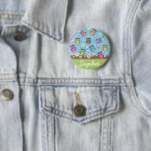 Badge Rond 5 Cm Joli chouettes et fleurs à la mode motif (En situation)
