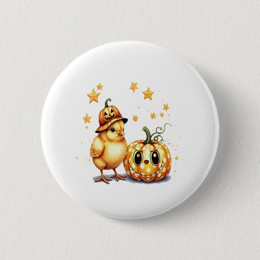 Badge Rond 5 Cm Joli Citrouille de poussette Halloween (Devant)