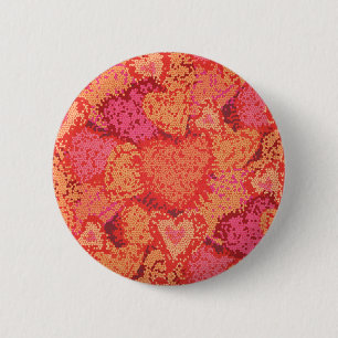 Badge Rond 5 Cm Joli coeur de mosaïque colorée design arrière - pl