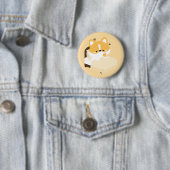 Badge Rond 5 Cm Joli Corgi Fatigué (En situation)