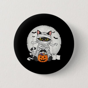 Badge Rond 5 Cm Joli costume de momie de chat noir pour Halloween 