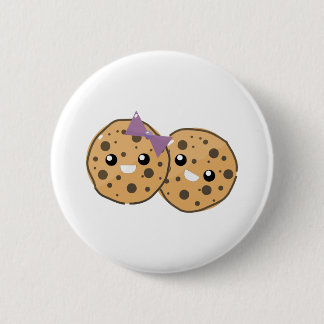Badge Rond 5 Cm Joli Couple de Biscuits au Chocolat Kawaii