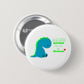 Badge Rond 5 Cm Joli Dinosaure RAWR (Devant & derrière)