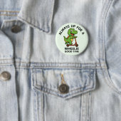 Badge Rond 5 Cm Joli Dinosaure Vert (En situation)