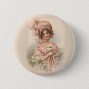 Badge Rond 5 Cm Joli en rose