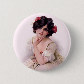 Badge Rond 5 Cm Joli En Rose