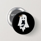 Badge Rond 5 Cm Joli Fantôme Chat Noir Léopard Arc Drôle Étrange (Devant & derrière)