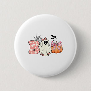 Badge Rond 5 Cm Joli Fantôme Floral Boo Halloween Garçon Fille Fan