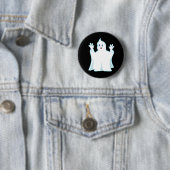 Badge Rond 5 Cm Joli Fantôme Roux (En situation)