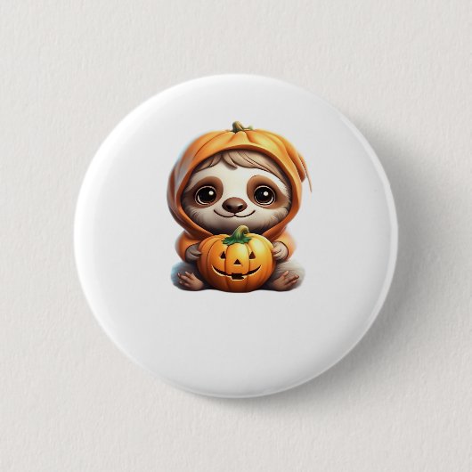 Badge Rond 5 Cm Joli fentes avec Citrouille Halloween Dessin Vecto (Devant)