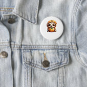 Badge Rond 5 Cm Joli fentes avec Citrouille Halloween Dessin Vecto (En situation)