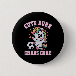 Badge Rond 5 Cm Joli gardien de but de foot licorne Joli Aura Chao