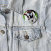 Badge Rond 5 Cm Joli Goat Kid (En situation)