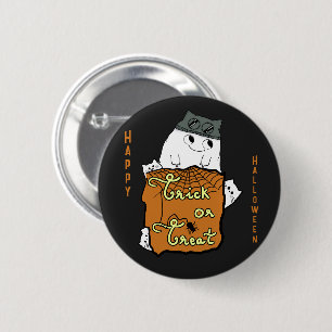 Badge Rond 5 Cm Joli Halloween Boo - Trick or Treat Halloween