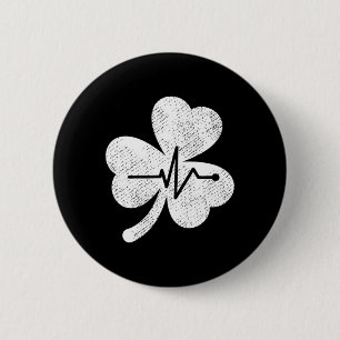 Badge Rond 5 Cm Joli haut de blouse pour infirmières St Paddys Day
