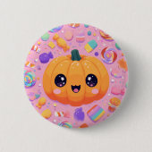 Badge Rond 5 Cm Joli Jack-o-lanterne avec bonbon - Bouton (Devant)