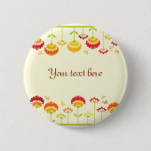 Badge Rond 5 Cm Joli jardin fleuri rétro avec nom (Devant)