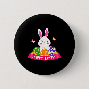 Badge Rond 5 Cm Joli lapin Bunny printemps oeufs de chasse Rabbit