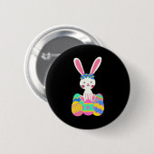 Badge Rond 5 Cm Joli lapin de Pâques (Devant & derrière)