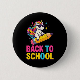 Badge Rond 5 Cm Joli licorne retour à l'école premier jour d'école