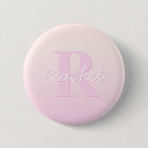 Badge Rond 5 Cm Joli monogramme personnalisable Dégradé pêche et