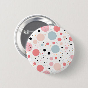Badge Rond 5 Cm Joli motif à pois blanc