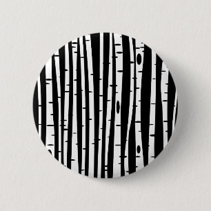 Badge Rond 5 Cm Joli motif d'arbre noir et blanc