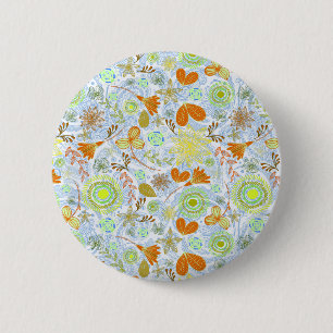 Badge Rond 5 Cm Joli motif de fleurs sans couture coloré jeté pilu