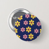 Badge Rond 5 Cm Joli motif de grandes fleurs (Devant & derrière)